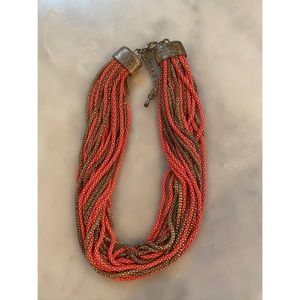 Orange & Gold Adjustable Necklace